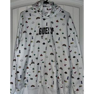 GUESS Friends With You Logo Hoodie Sz Large